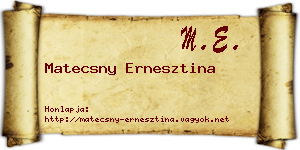 Matecsny Ernesztina névjegykártya